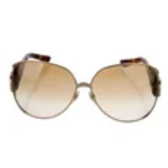 Gucci Sunglasses Oversized Tortoise Aviator Brown Gold Gg Logo - Picture 4 of 4